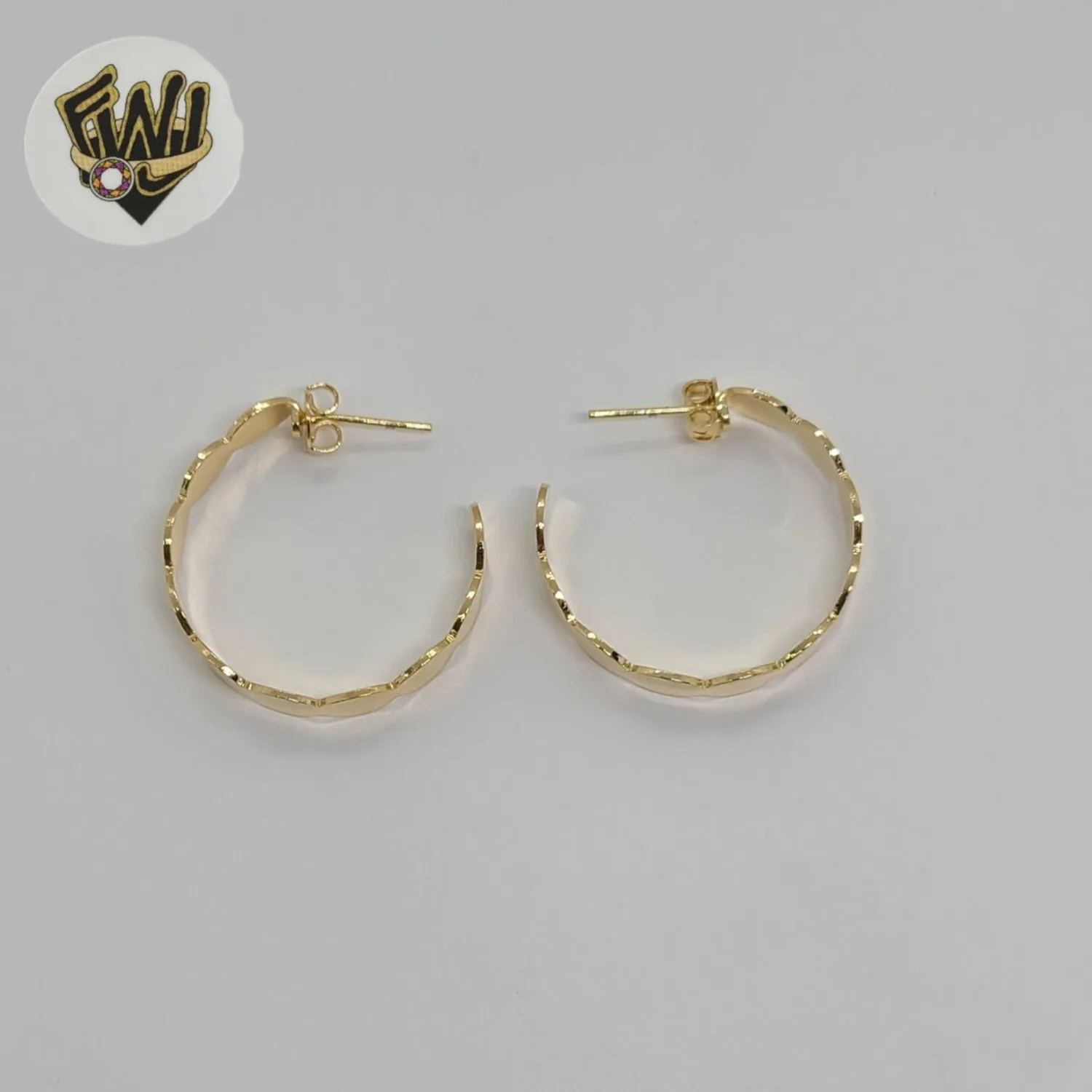 (1-2961-2) Gold Laminate - Wavy Half Hoops - BGF