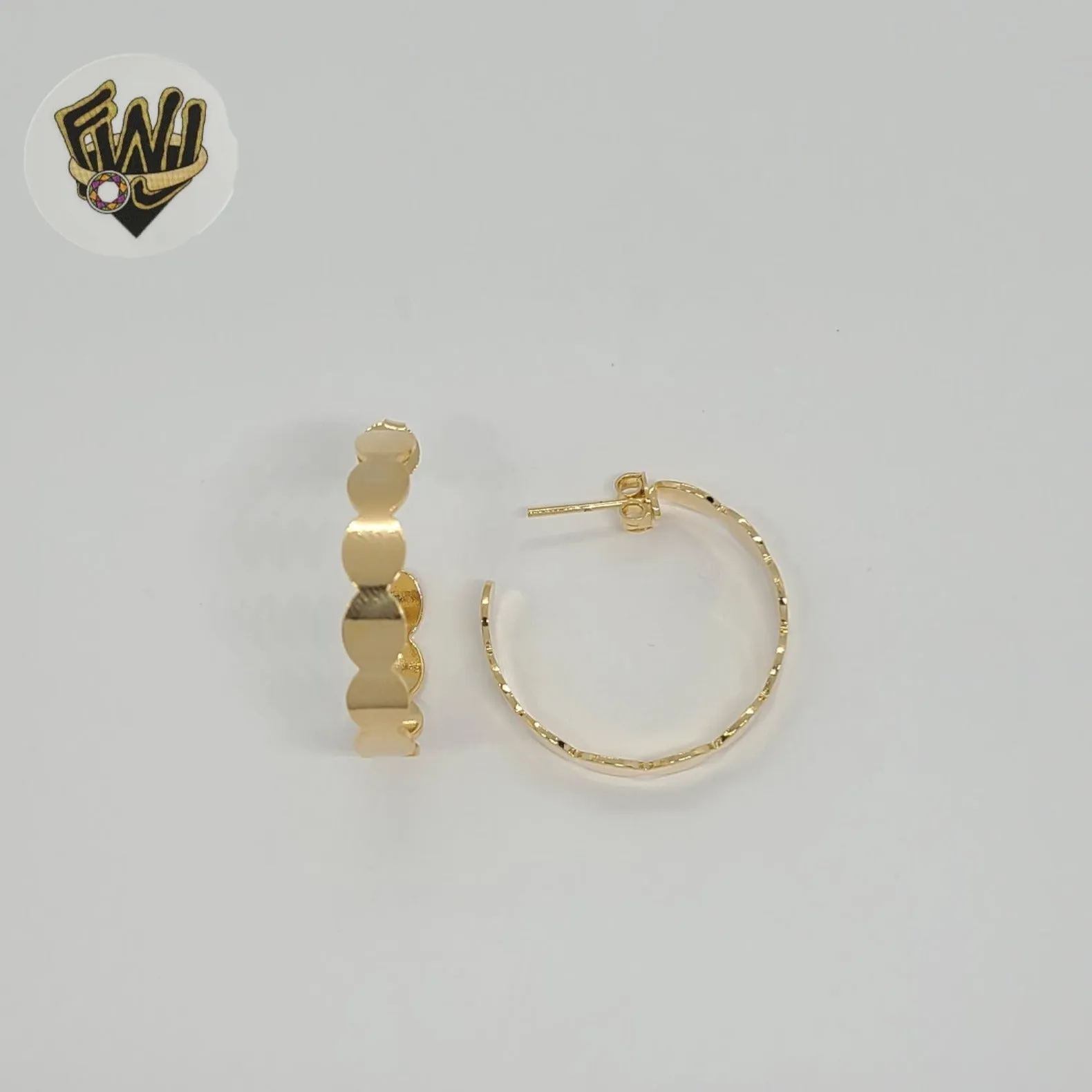 (1-2961-2) Gold Laminate - Wavy Half Hoops - BGF