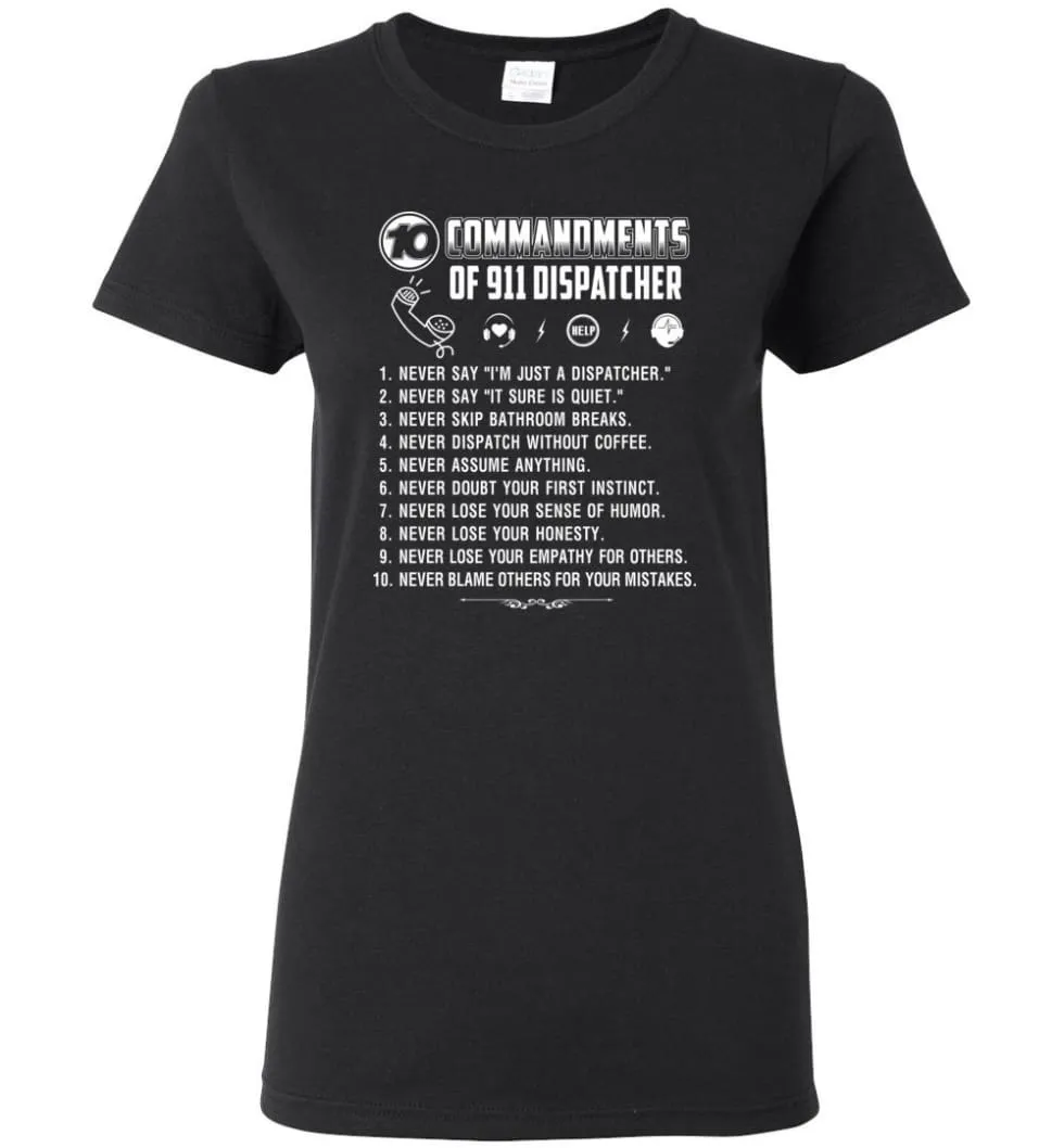 10 Commandments Of 911 Dispatcher Women T-Shirt