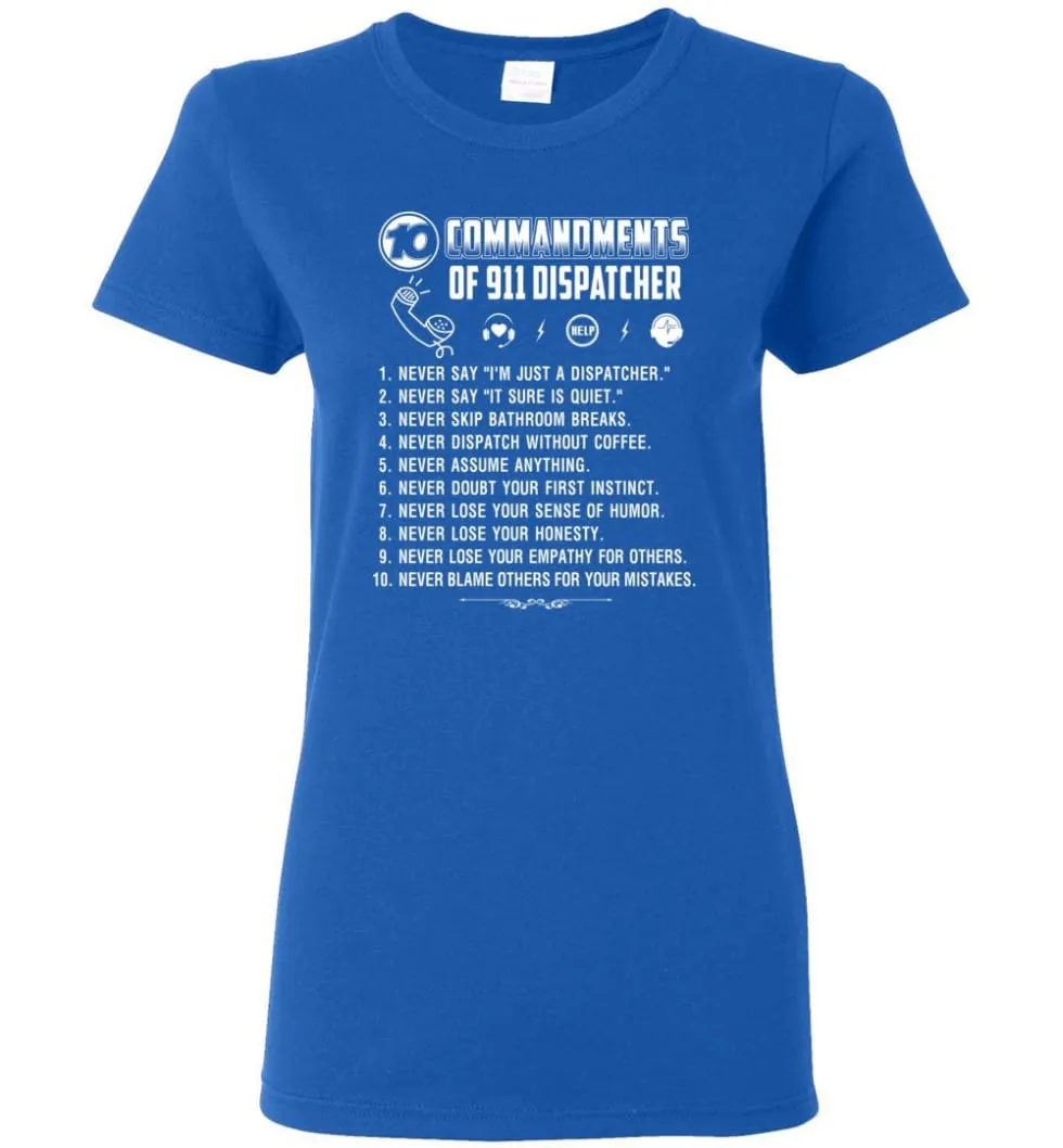 10 Commandments Of 911 Dispatcher Women T-Shirt