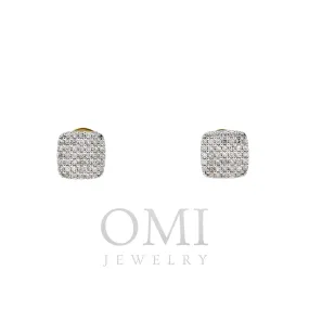 10K GOLD ROUND DIAMOND SQUARE EARRINGS 0.26 CTW