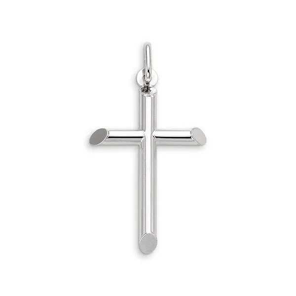 10k Gold Tube Cross - 30mm