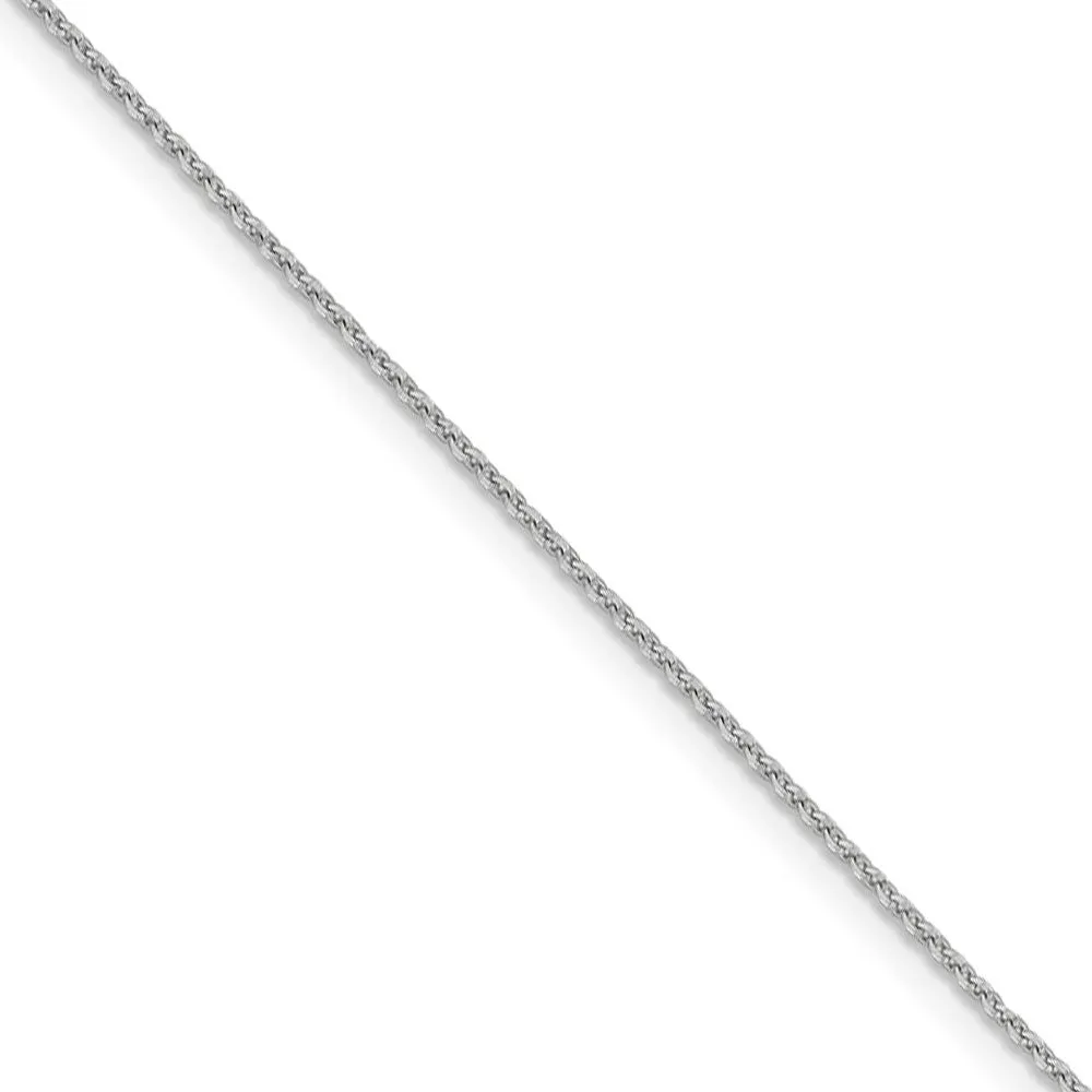 1.15mm 14k White Gold Diamond Cut Oval Open Cable Necklace Chain