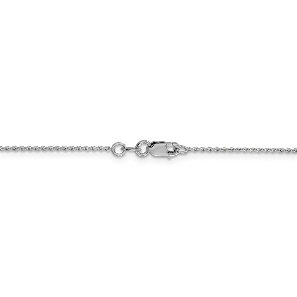 1.15mm 14k White Gold Diamond Cut Oval Open Cable Necklace Chain