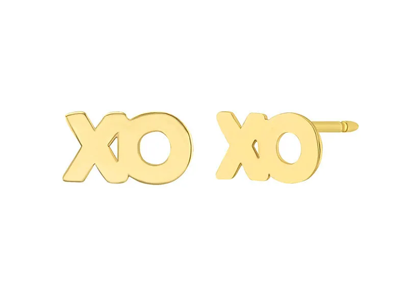 14k Gold XO Screwback Earrings