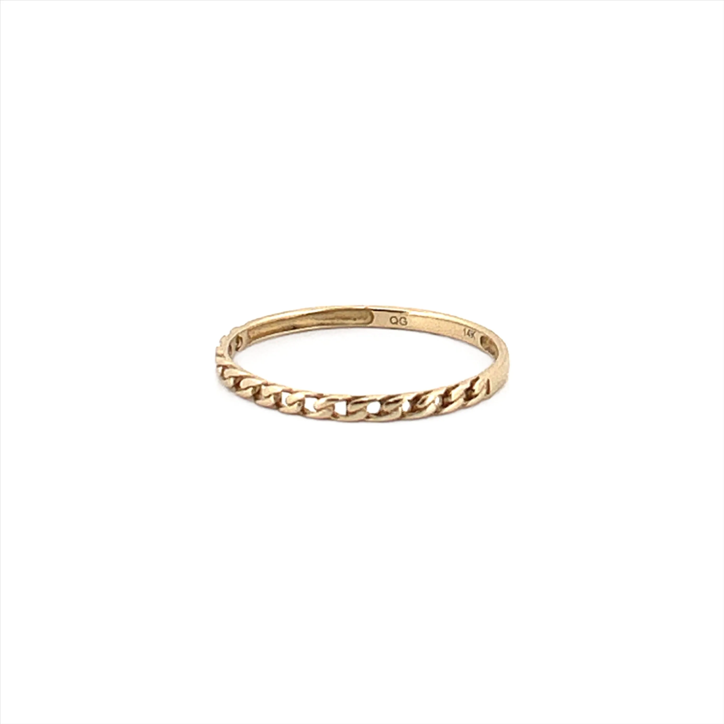 14K Yellow Gold Mini Cuban Band