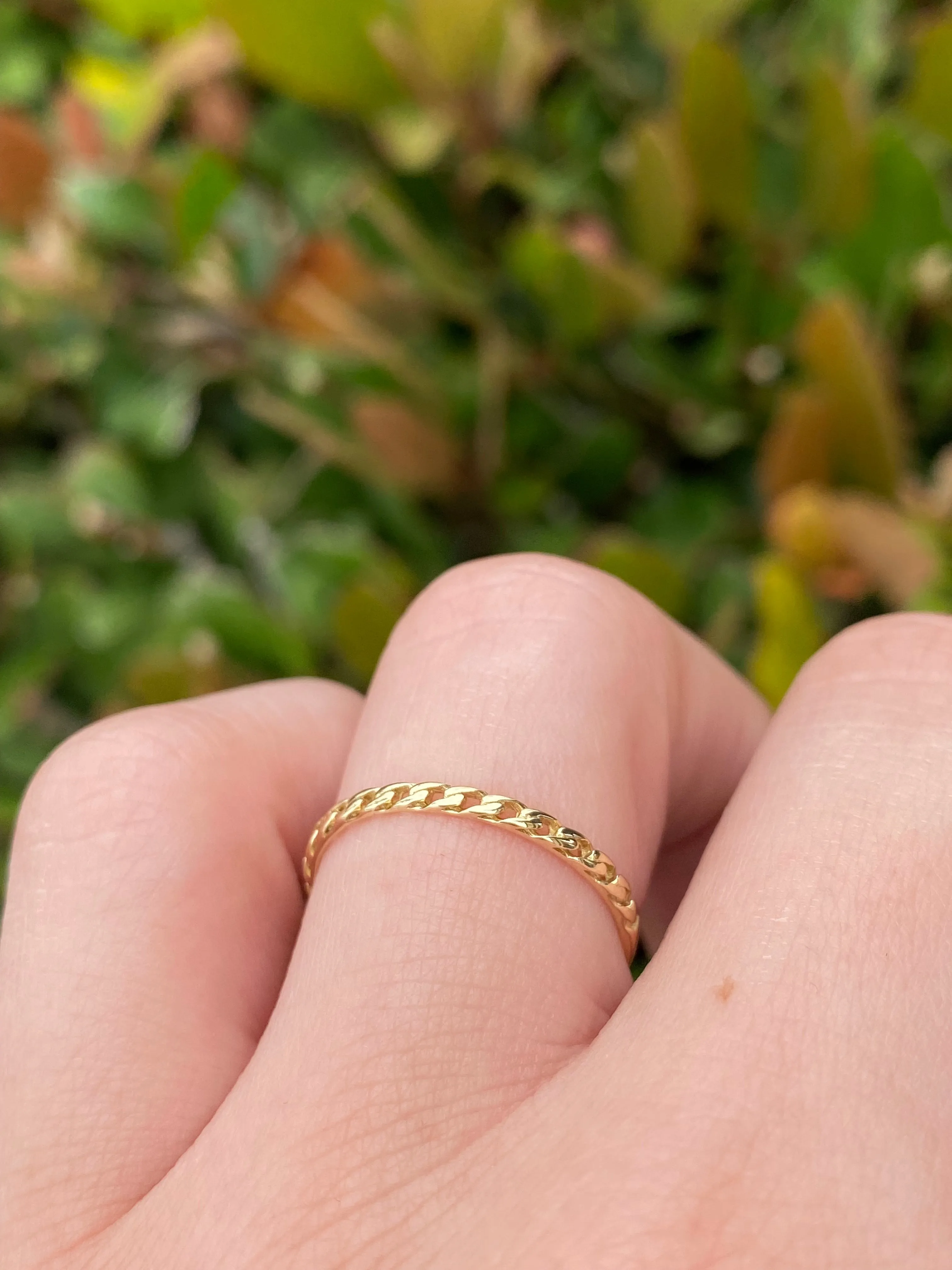 14K Yellow Gold Mini Cuban Band