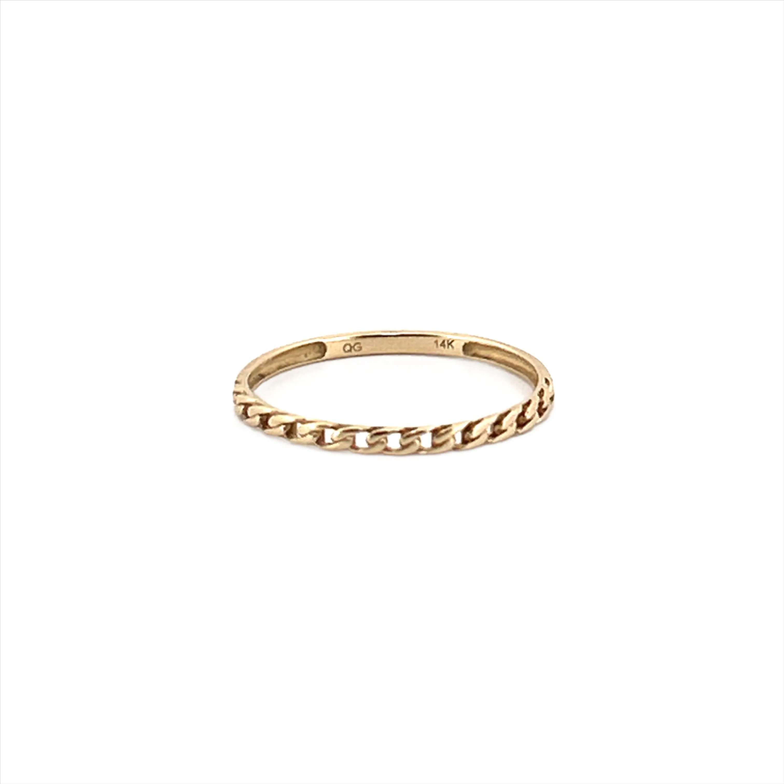 14K Yellow Gold Mini Cuban Band