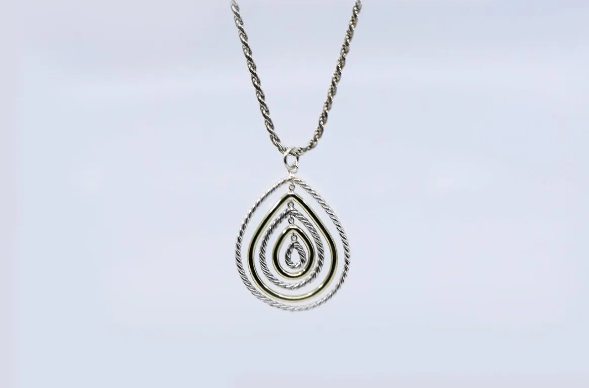 17'' David Yurman Yellow Gold 925 Silver Rope Chain Pendant Necklace (17.10g.)