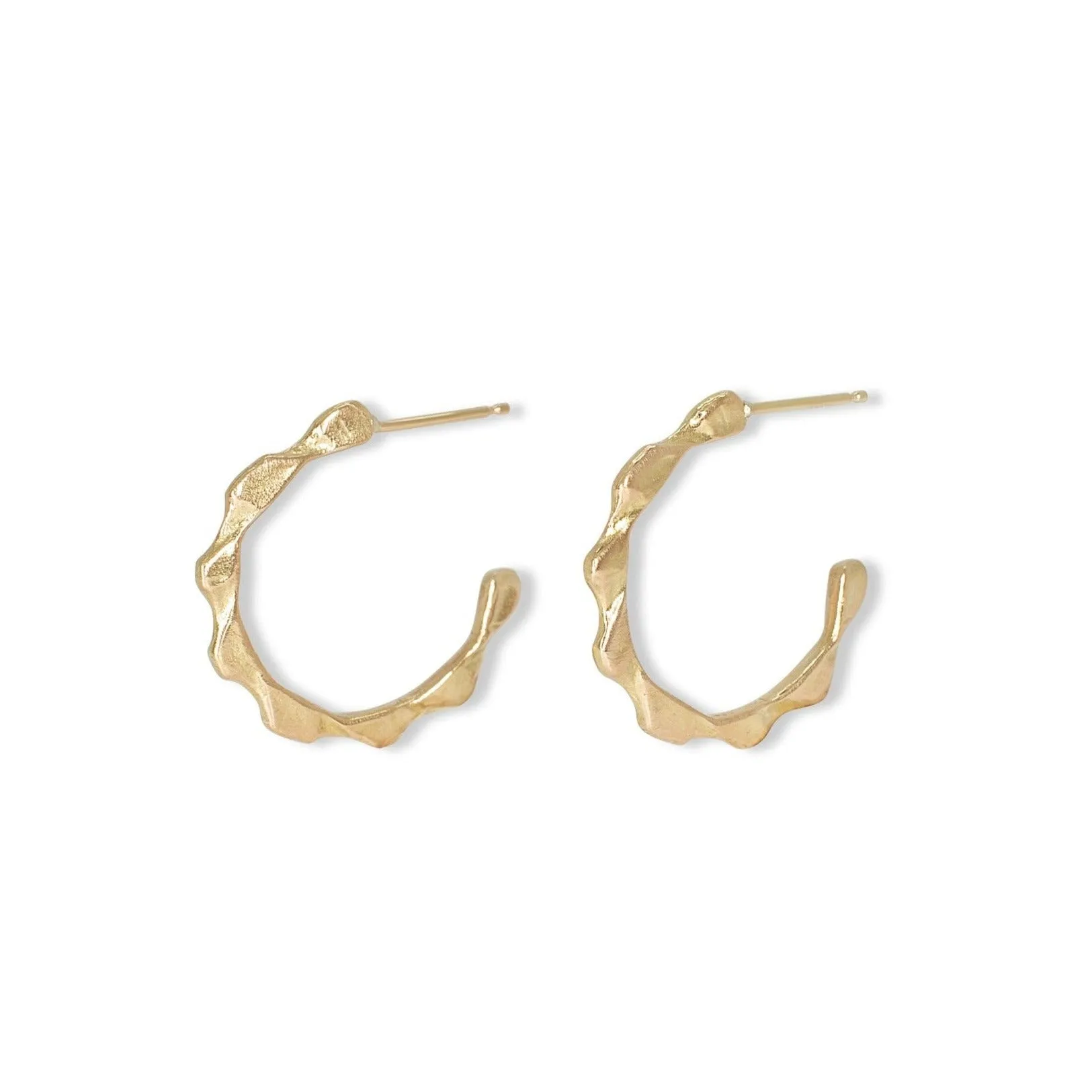 18K Wave Hoop Earrings Small