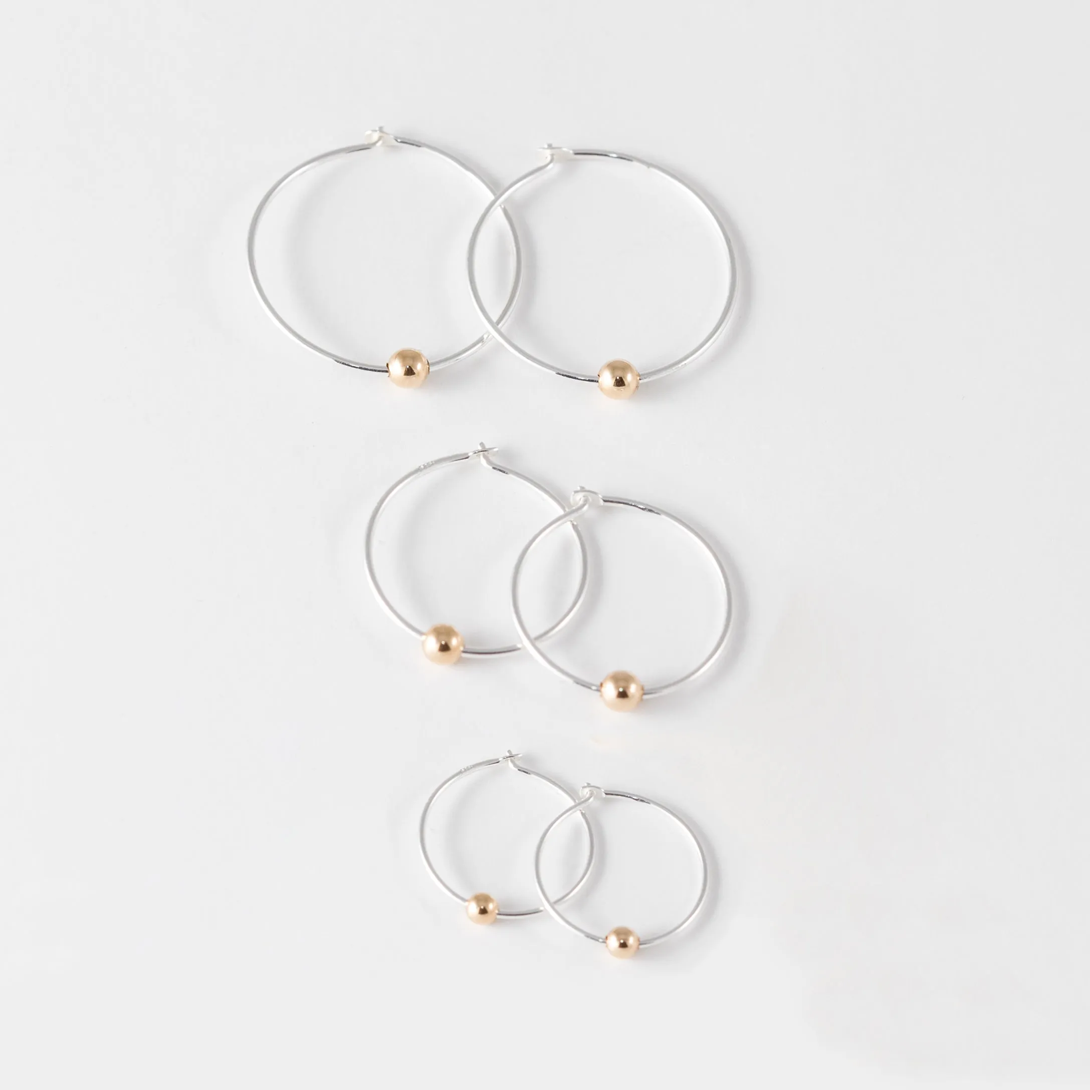 20mm Sleeper Hoop Earrings – Silver – Medium