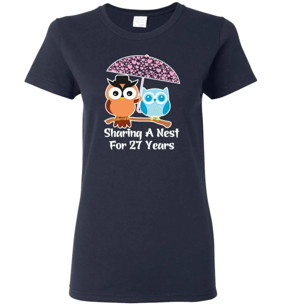 27 Years Wedding Anniversary Gifts Valentine's Day Women Tee