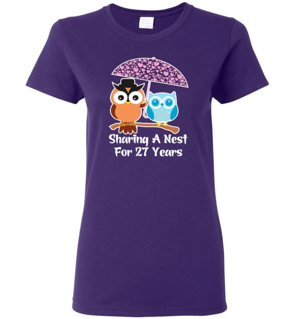 27 Years Wedding Anniversary Gifts Valentine's Day Women Tee