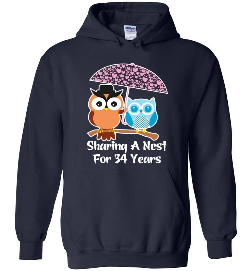 34 Years Wedding Anniversary Gifts Valentine's Day Hoodie