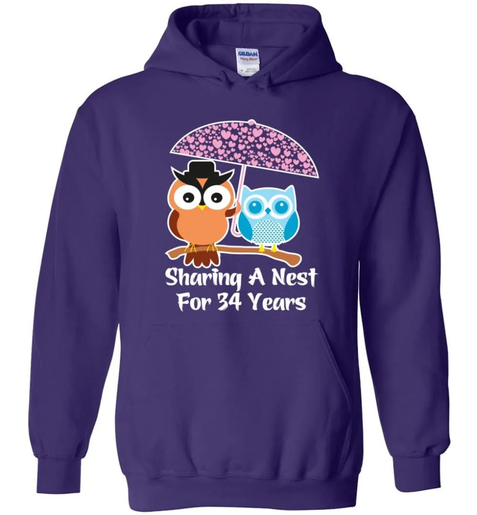 34 Years Wedding Anniversary Gifts Valentine's Day Hoodie