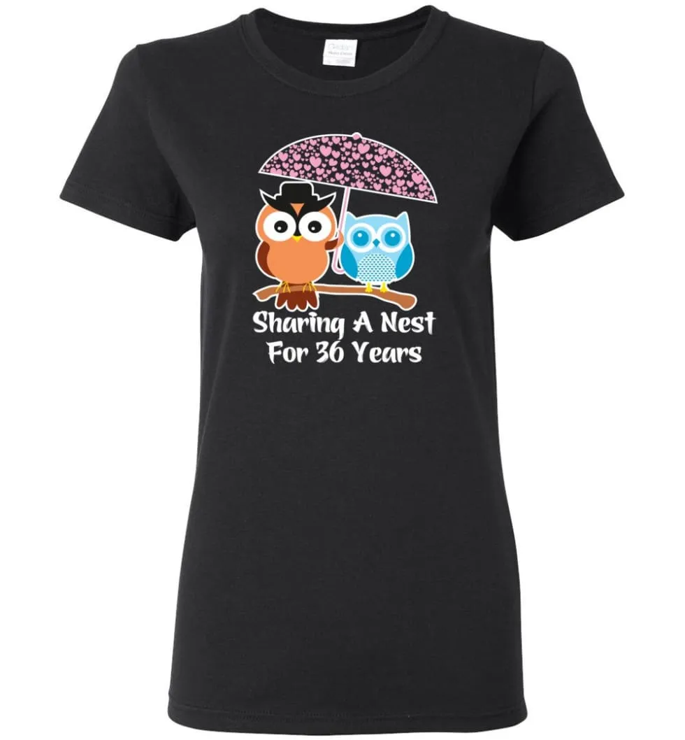 36 Years Wedding Anniversary Gifts Valentine's Day Women Tee