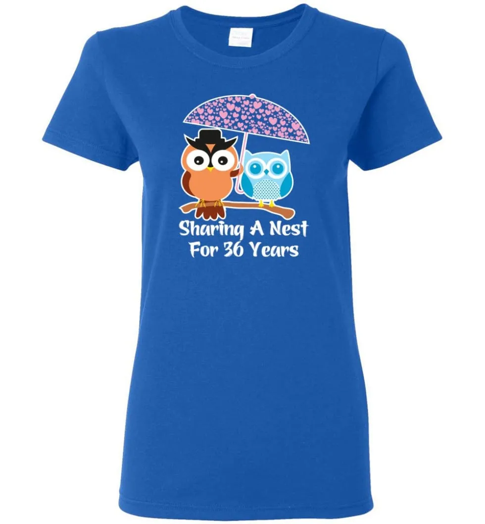 36 Years Wedding Anniversary Gifts Valentine's Day Women Tee