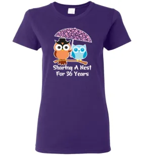 36 Years Wedding Anniversary Gifts Valentine's Day Women Tee