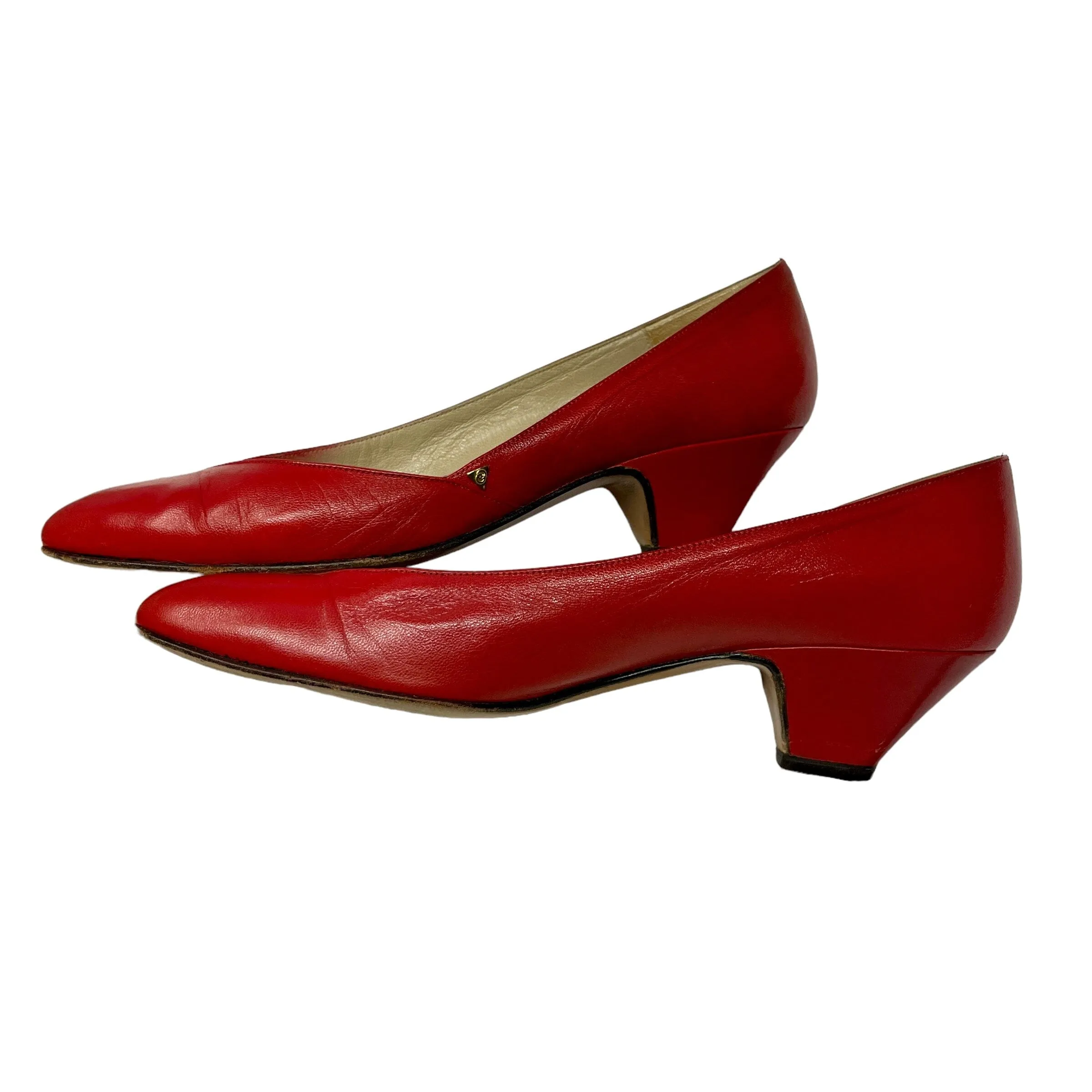 70s Gucci Red Hot Vintage Leather Pumps Size EU 36