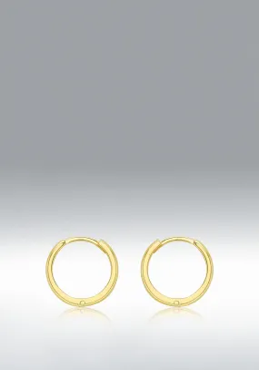 9 Carat Creole Huggie Hoops, Yellow Gold