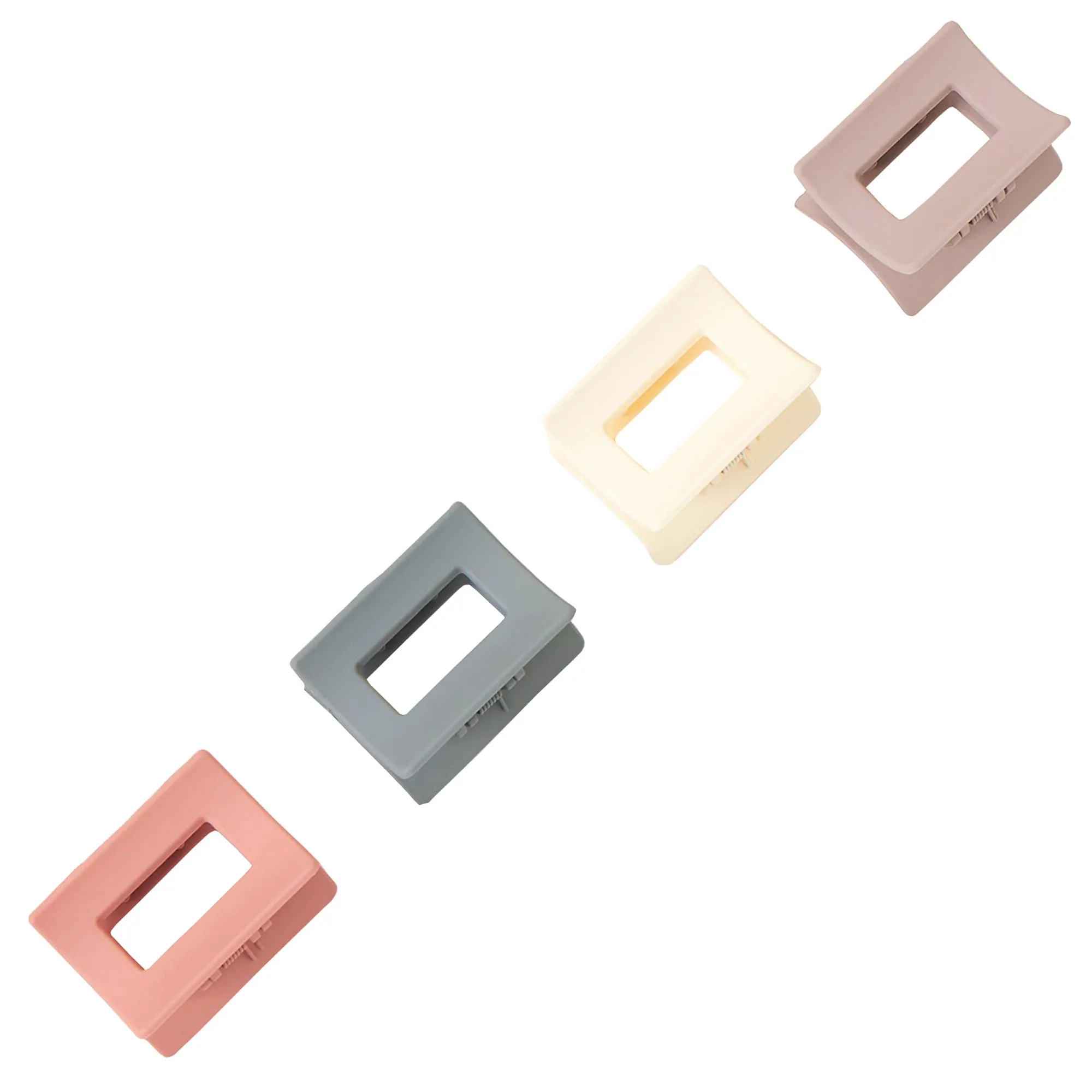 Accessorize London Assorted Rectangle Claw Clips Four Pack