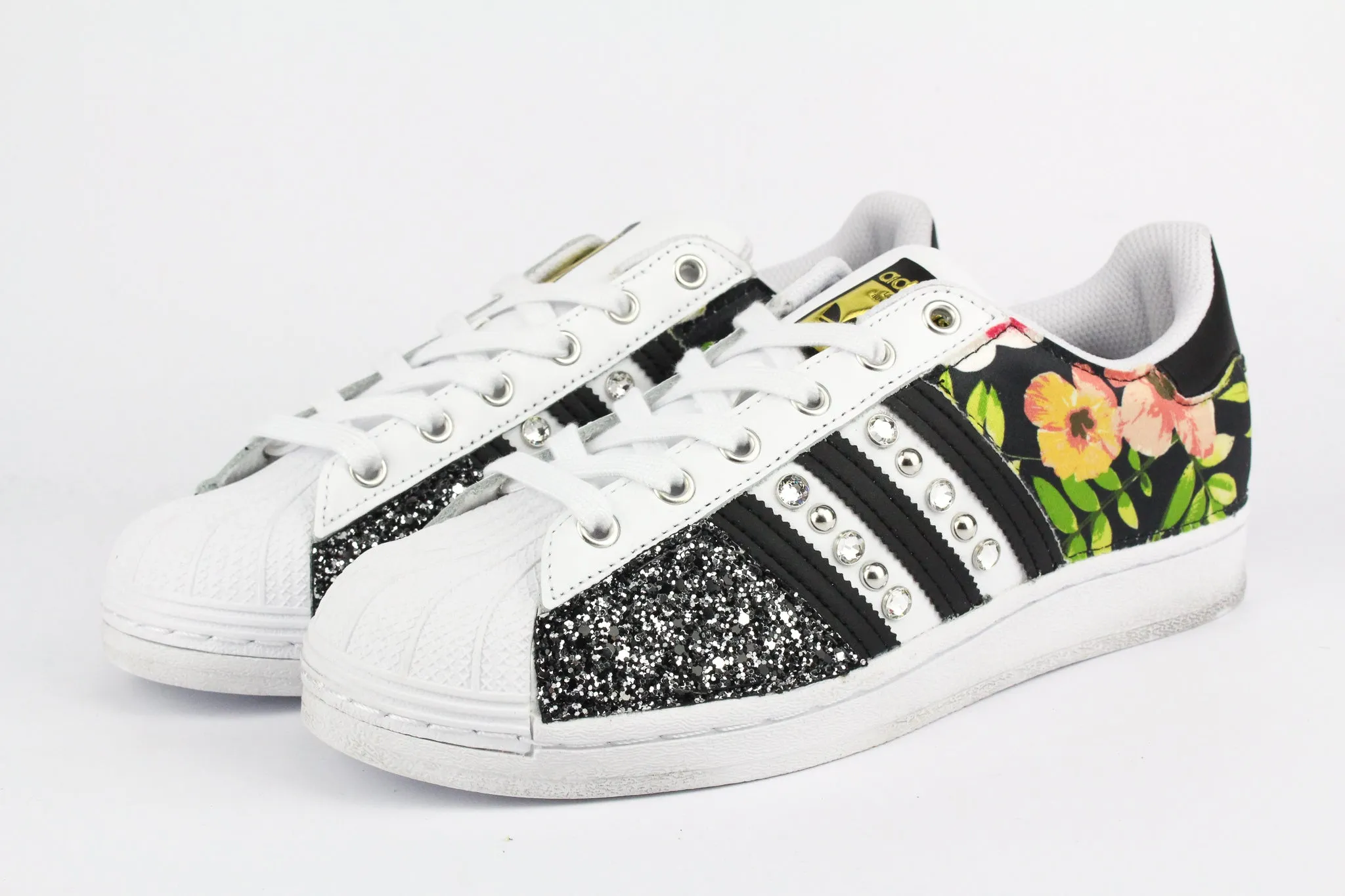 Adidas Superstar Fiori Black Silver Glitter & Strass