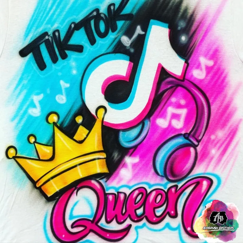 Airbrush Tiktok Queen Birthday Shirt Design