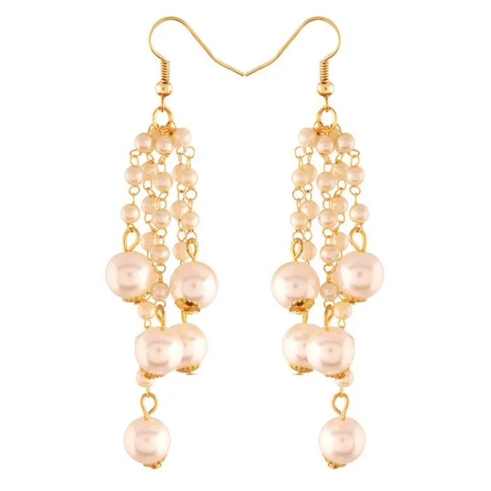 Alloy Large Dangle Earrings in White