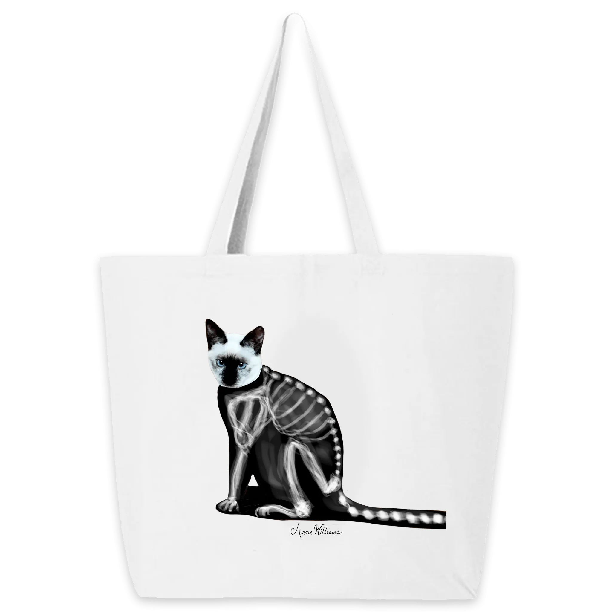 Anne Williams Art- Skeleton Cat Tote