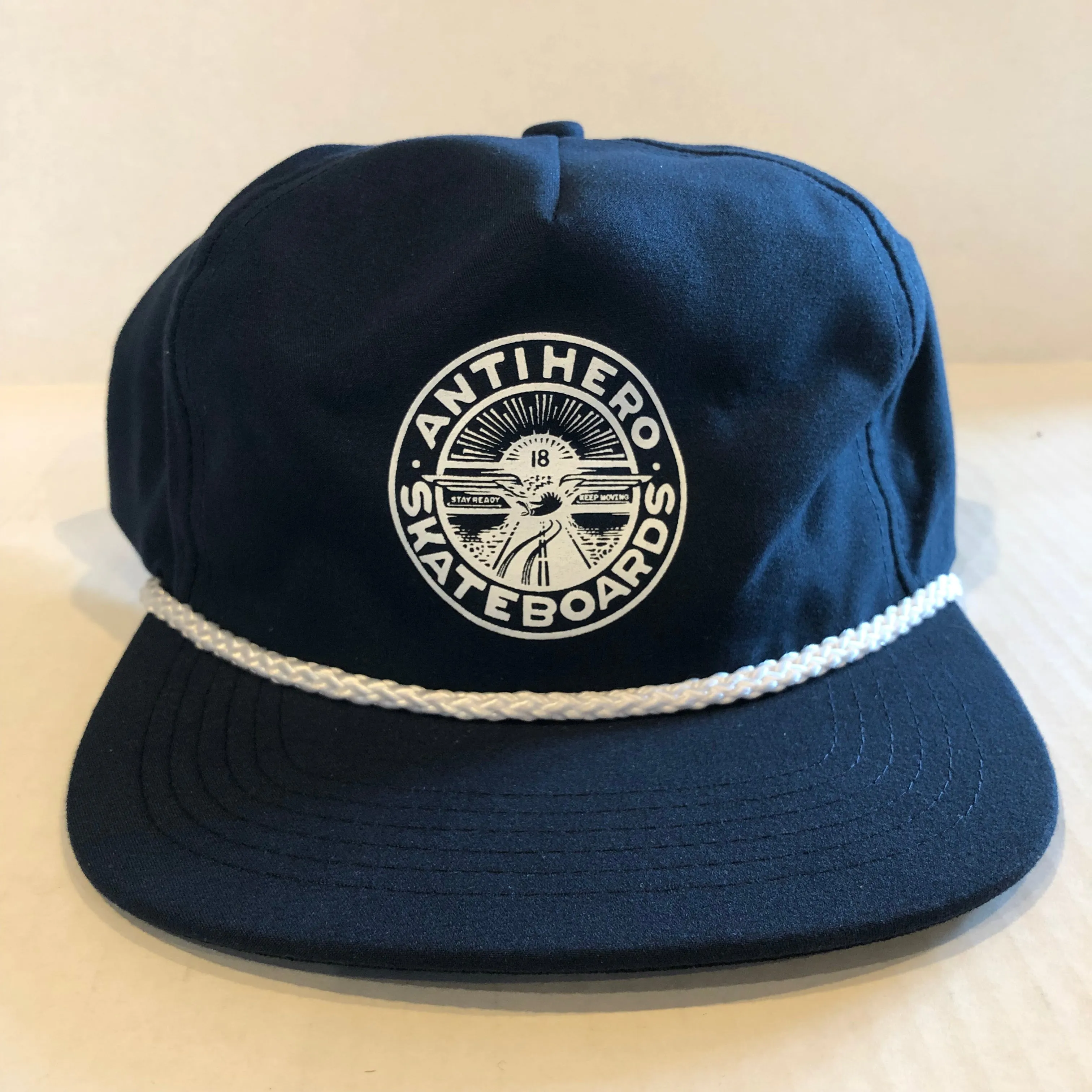 Antihero Stay Ready Snapback Hat - Dark Navy/White