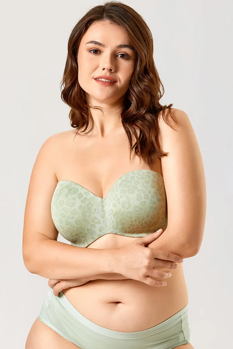 Aqua Panthera Floral Strapless Underwire Multiway Bra for Women