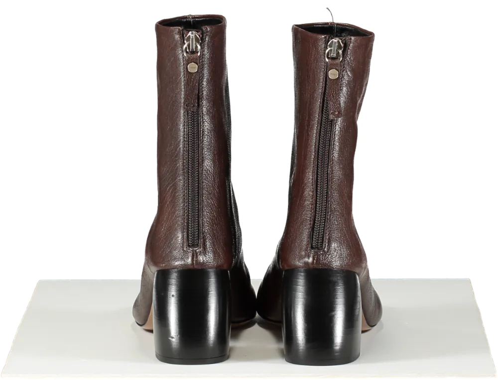 Arket Brown Leather Sock Boots UK 7 EU 40 👠