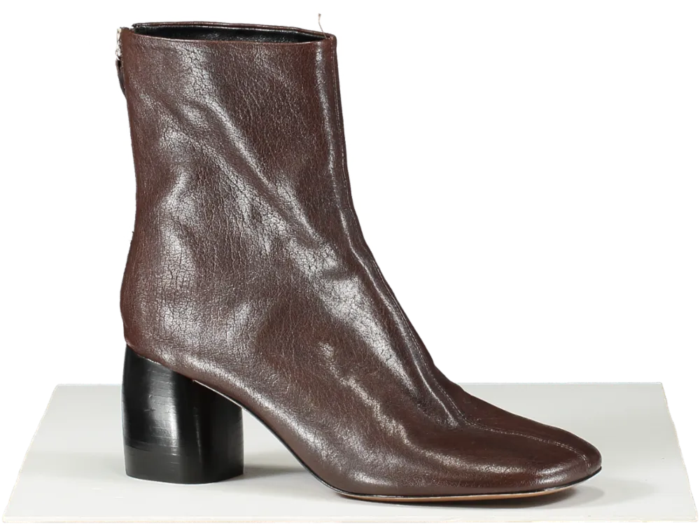 Arket Brown Leather Sock Boots UK 7 EU 40 👠