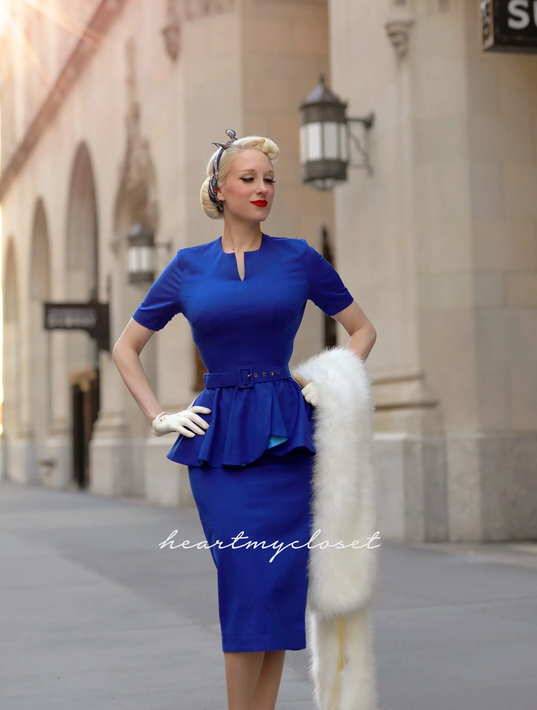 Audrey - vintage pencil dress with peplum 30s 40s