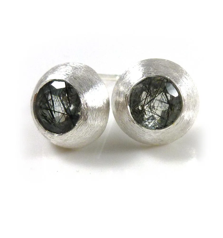 Aztec Studs Black Rutile Quartz