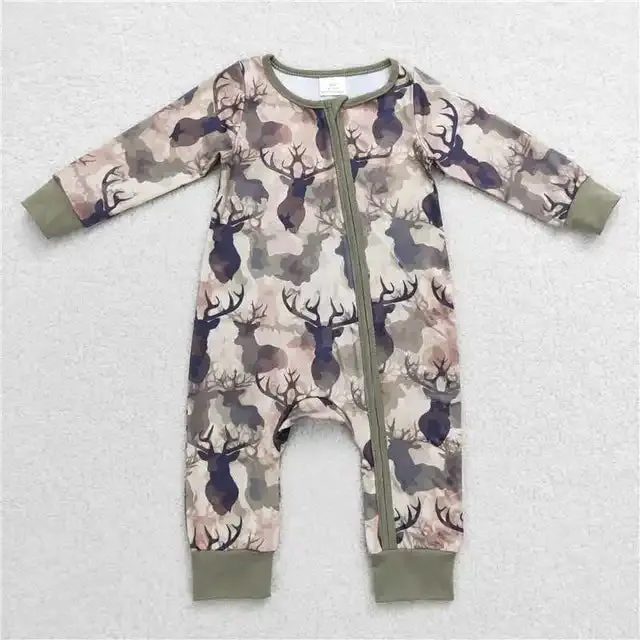 Baby Romper - Boys - Zip - Deer Camo Woodland