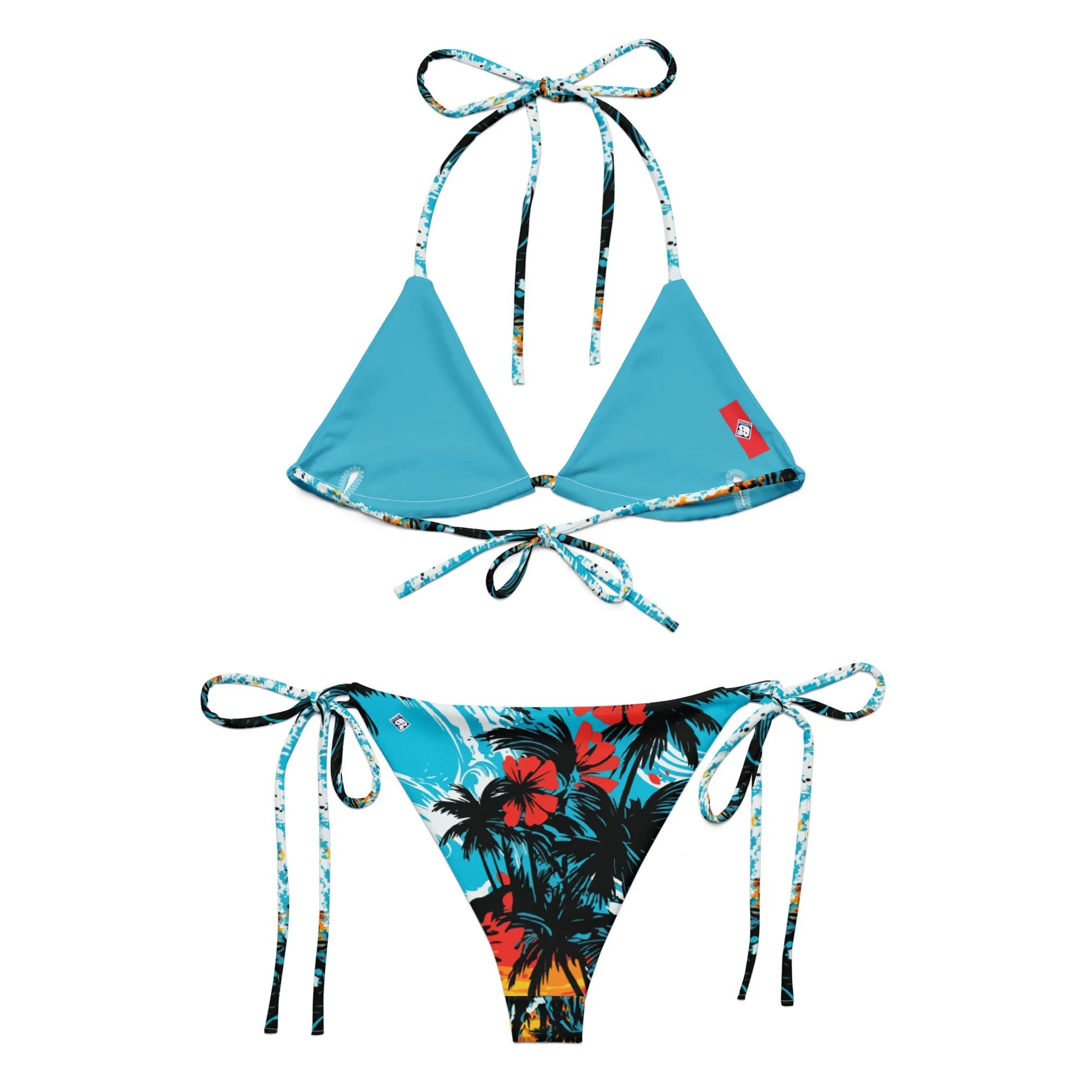 Beachside Beauty: Women's Sunset Waves 001 String Bikini