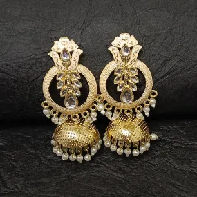 Bhavi Jewels Gold Plated Meenakari Jhumki Earrings