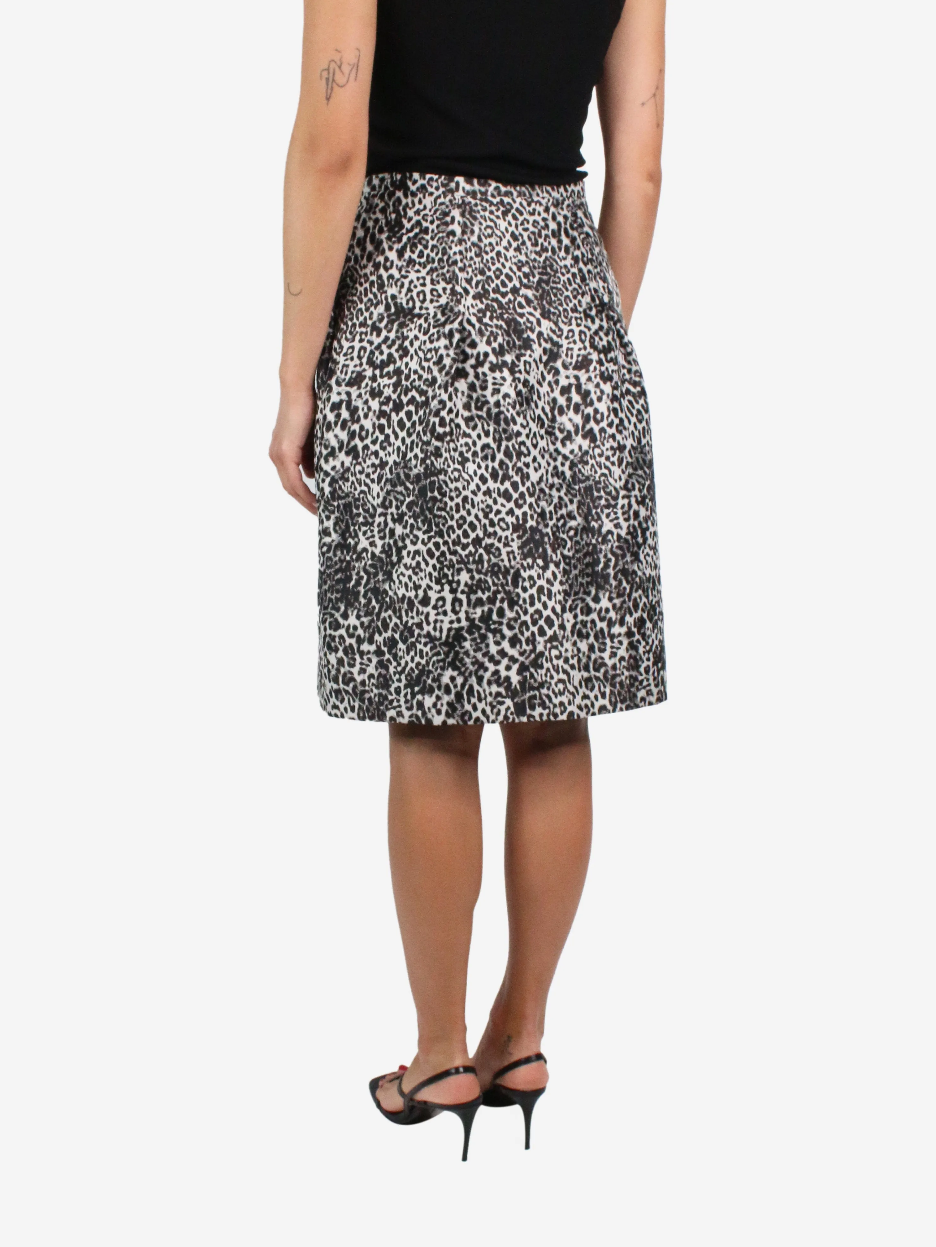 Black leopard print skirt - size IT 42