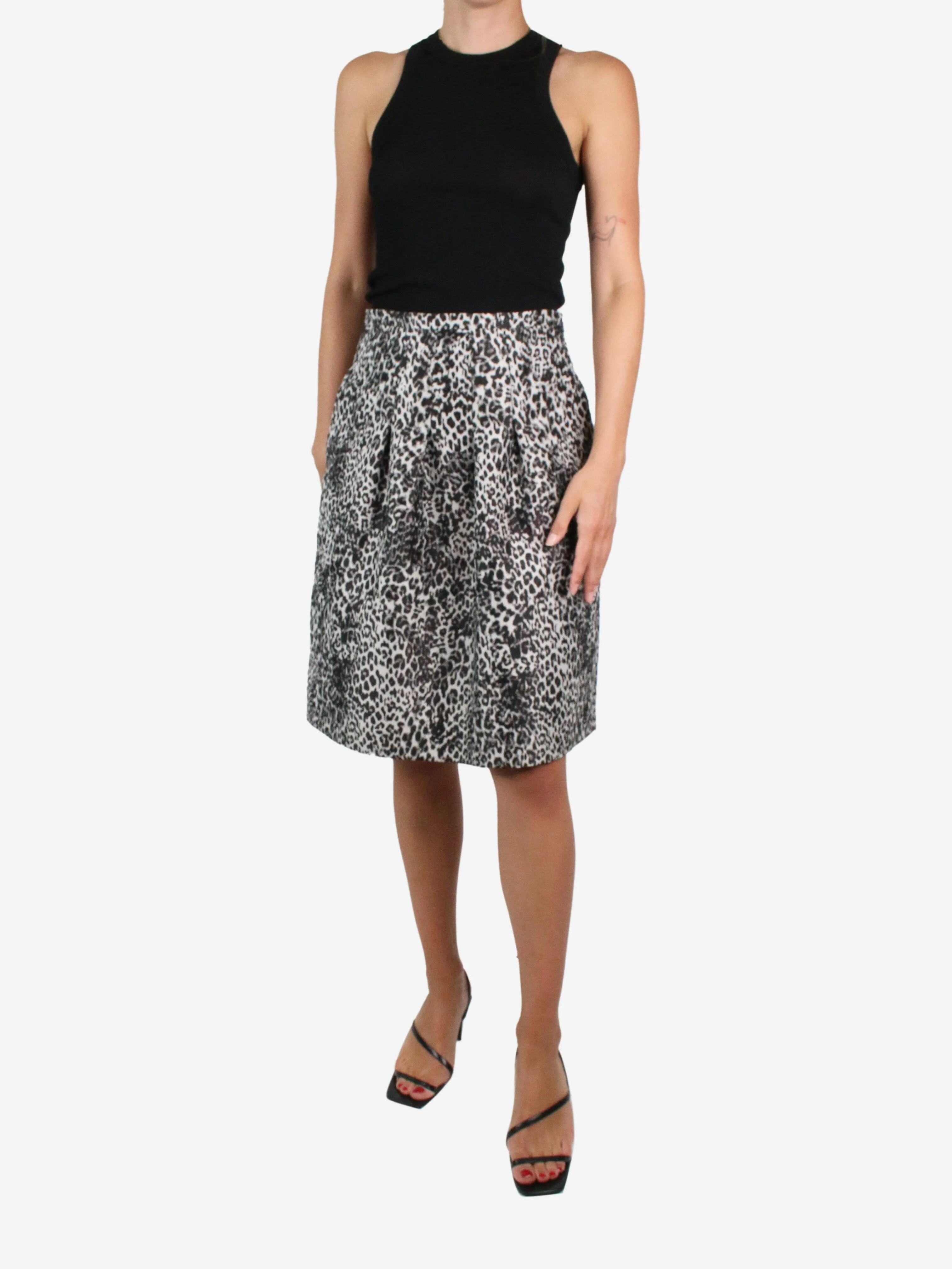 Black leopard print skirt - size IT 42