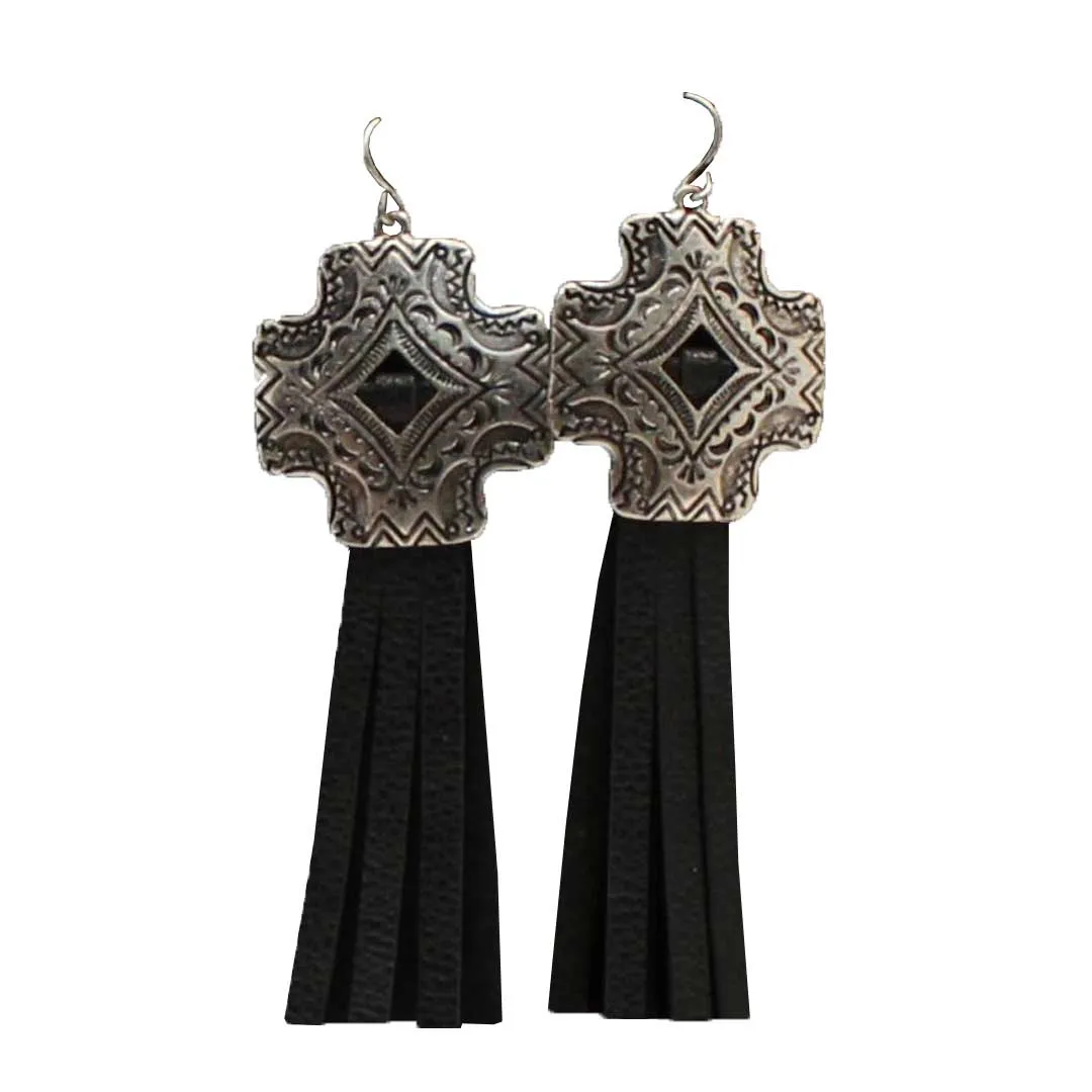 Blazin Roxx Cross and Tassel Earrings