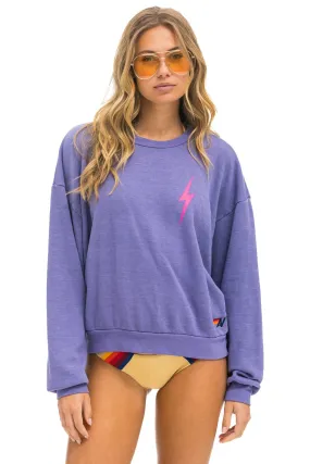 BOLT 2 RELAXED CREW SWEATSHIRT - LAVENDER // NEON PINK