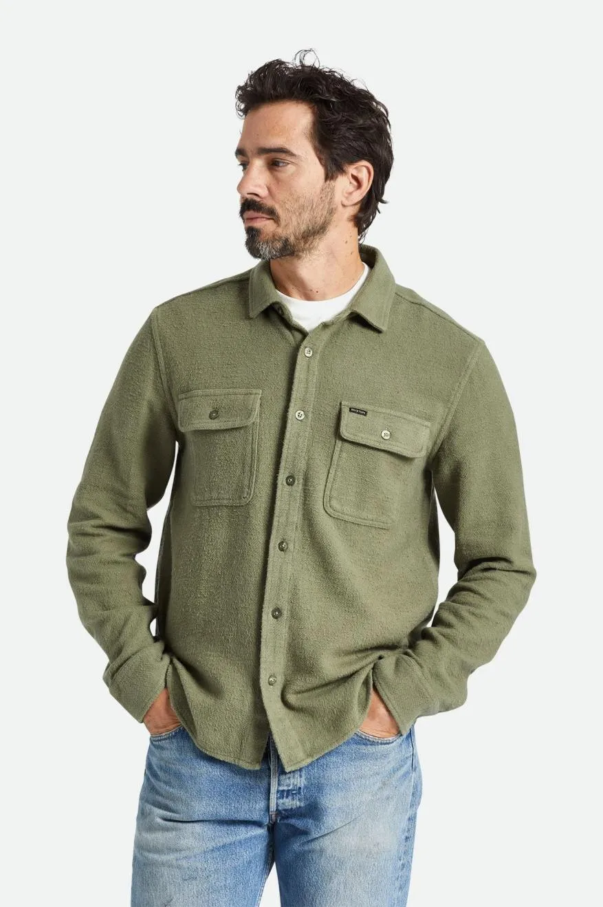 Bowery Textured Loop Twill L/S Overshirt - Olive Surplus