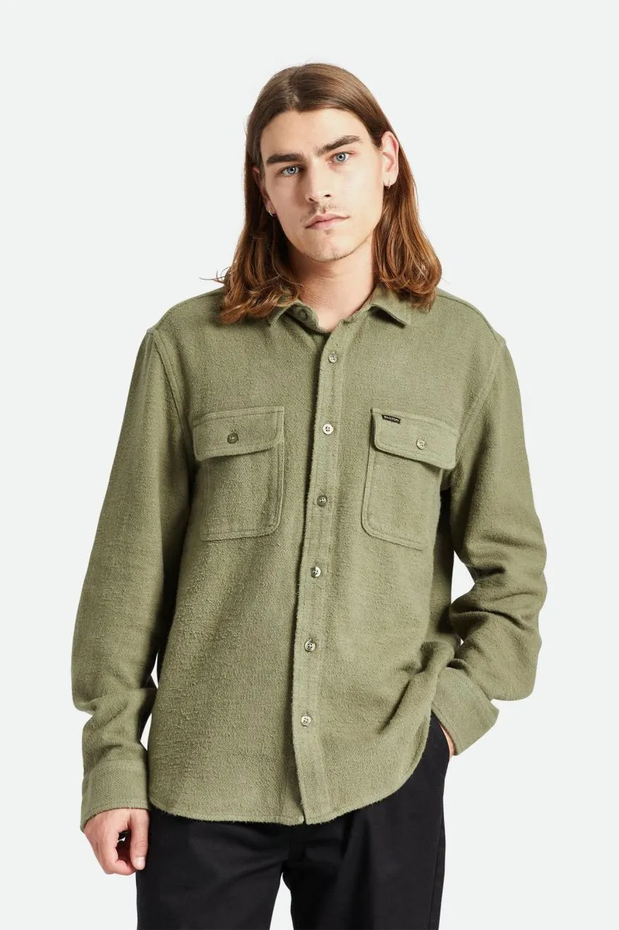 Bowery Textured Loop Twill L/S Overshirt - Olive Surplus