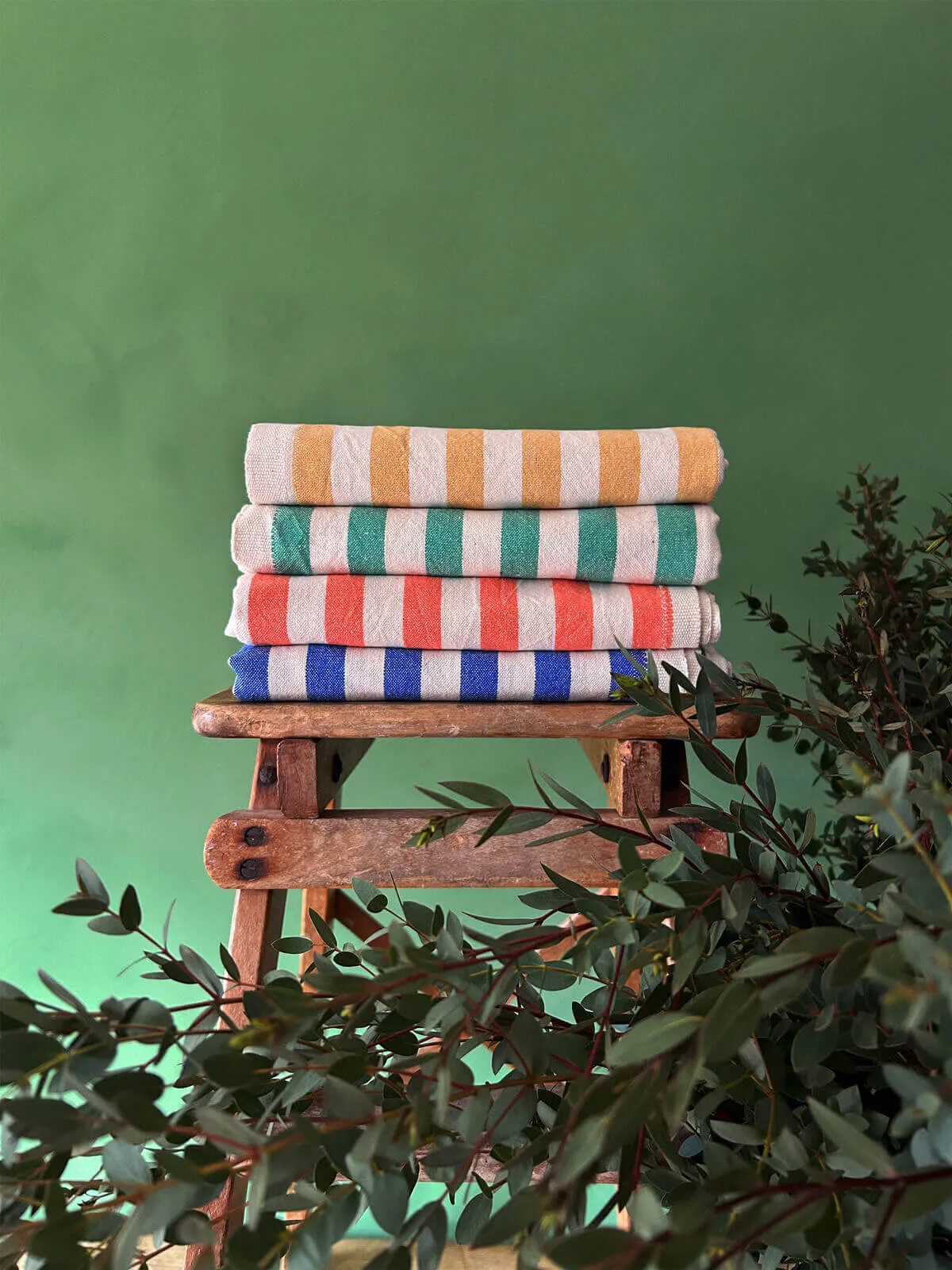 Brighton Stripe Hammam Towel, Green