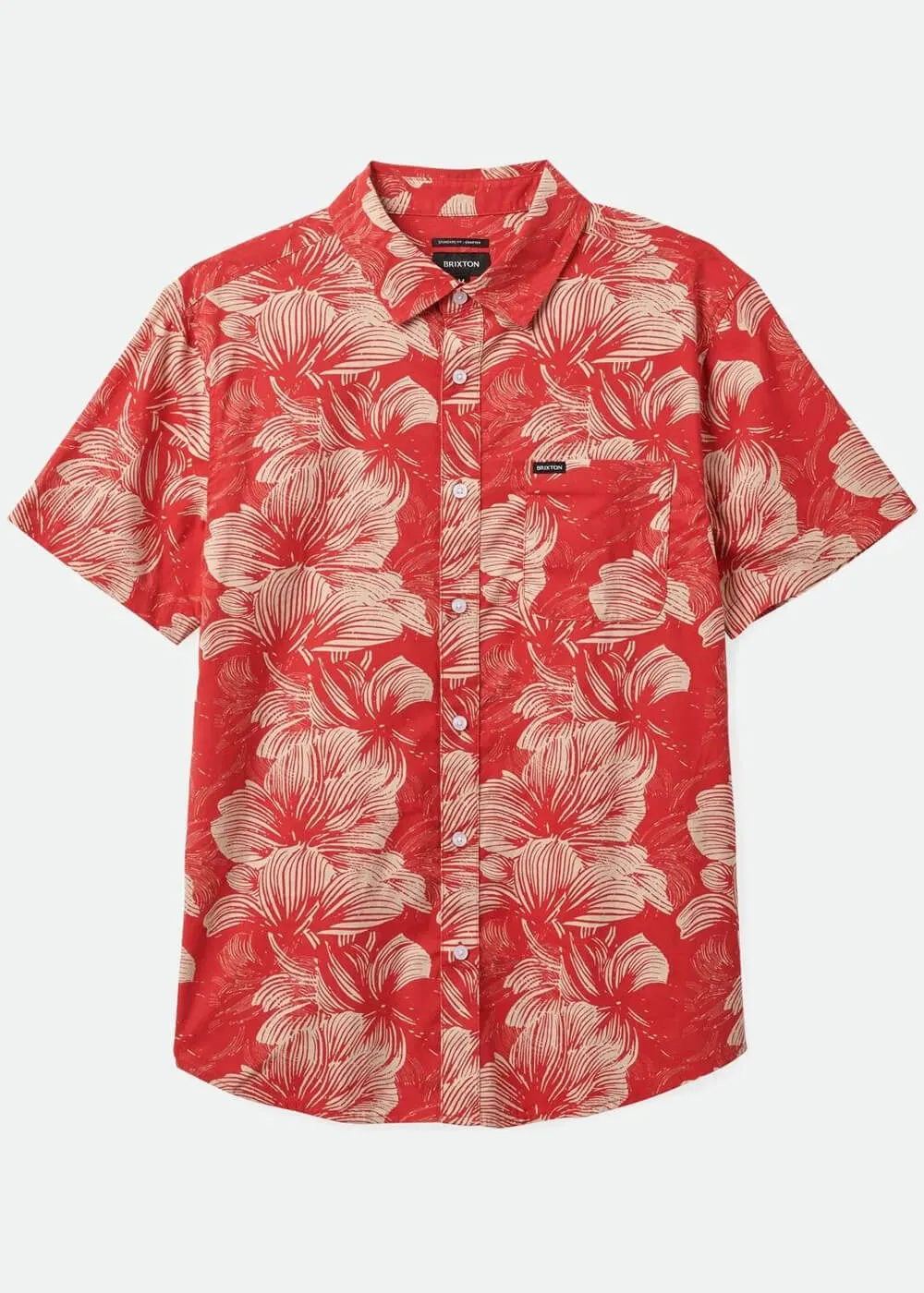 Brixton Men's Charter Floral Print Shirt Red