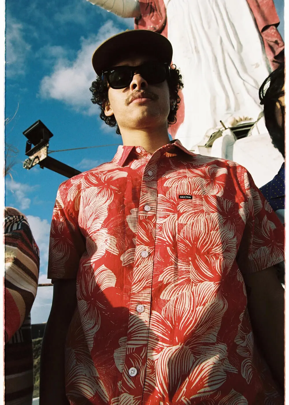 Brixton Men's Charter Floral Print Shirt Red