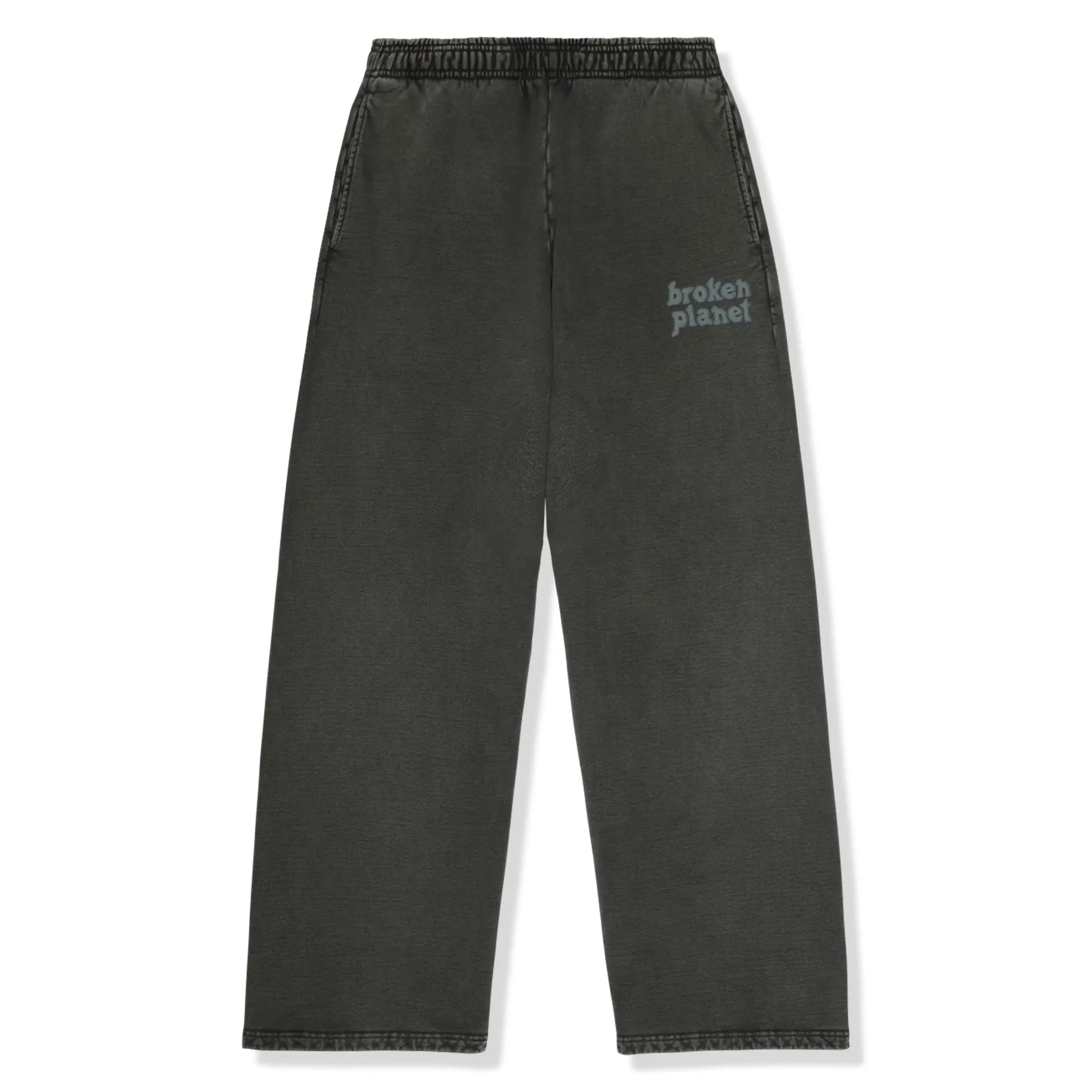 Broken Planet Basics Wide Leg Washed Soot Black Sweatpants