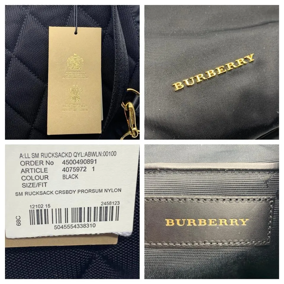 Burberry Small Rucksack Technical & Leather Black Nylon Backpack