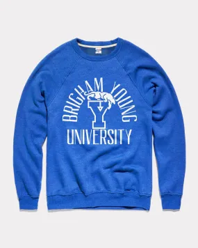 BYU Monogram Arch Royal Crewneck